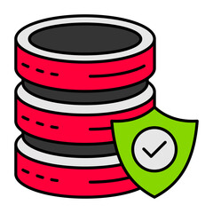 db security vector color icon design, Big data Symbol, Business intelligence Sign,Web hosting and Data Center Stock Illustration, Data Insurance Concept