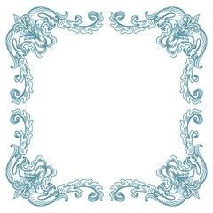 PNG transparent square decorative frame in Baroque Victorian vintage retro style
- 532779296