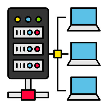 load balancing vector color icon design, Big data Symbol, Business intelligence Sign,Web hosting and Data Center Stock Illustration, Array database management systems Concept