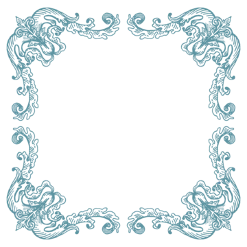 PNG transparent square decorative frame in Baroque Victorian vintage retro  style Stock Illustration
