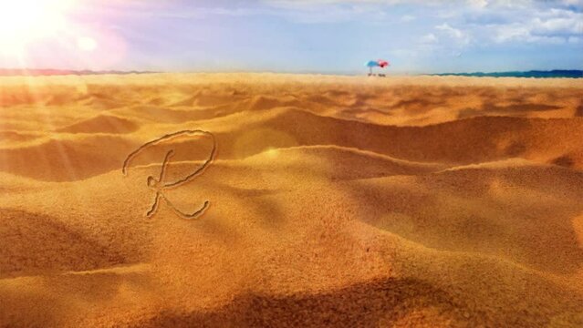 The yellow sand of the coastal dunes, the blue sea and the scorching sun - two lonely umbrellas on the beach, a haze of hot air and a lone bird flying in the sun.
With looped video. 4K size.
