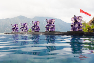 Natural hot spring spa beside Batur volcano