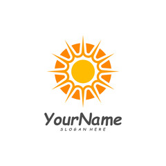 Sun logo design template, Creative Sun logo vector, Simple icon symbol