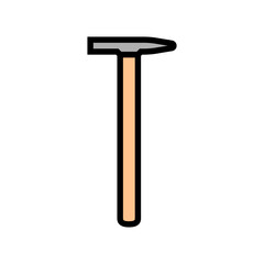 tack hammer tool color icon vector. tack hammer tool sign. isolated symbol illustration