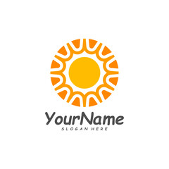Sun logo design template, Creative Sun logo vector, Simple icon symbol