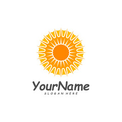 Sun logo design template, Creative Sun logo vector, Simple icon symbol