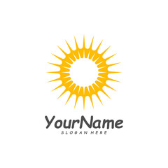Sun logo design template, Creative Sun logo vector, Simple icon symbol