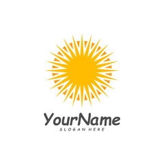 Sun logo design template, Creative Sun logo vector, Simple icon symbol