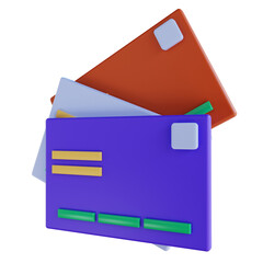 3d illustration debit card