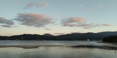 sunset over the lake