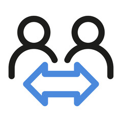 Account switch, person change icon. Exchange partner linear illustration