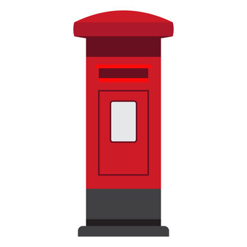 Post Box or Letter Box flat design icon. Mailbox illustration