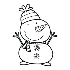 Funny snow kid, winter clipart