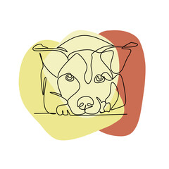Vector illustration of dog in line art style