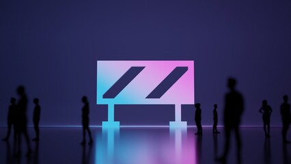 Fototapeta premium 3d rendering people in front of symbol of barrier on background