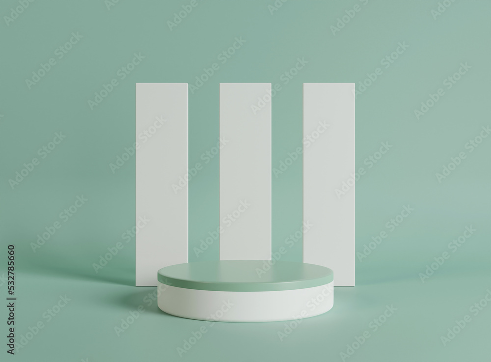 Poster empty cylinder podium on minimal background. abstract minimal scene with geometrical forms. design f