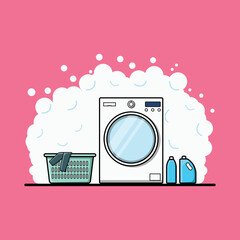 Illustration vector graphic of washing. Equipment for washing.