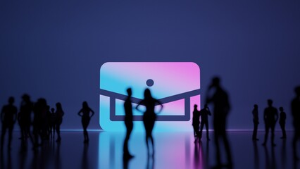 3d rendering people in front of symbol of clutch on background