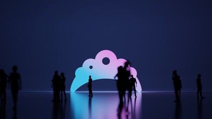 Naklejka premium 3d rendering people in front of symbol of diadem on background