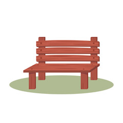 Wooden park bench in flat design