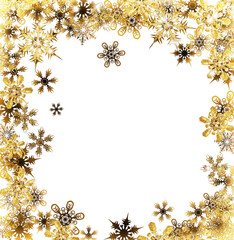 Gold Christmas Snowflakes Background