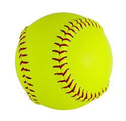 Softball isolated on transparent background. PNG file. - obrazy, fototapety, plakaty