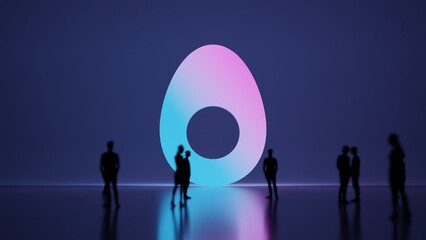 3d rendering people in front of symbol of egg on background