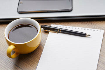 business concept - coffee in office