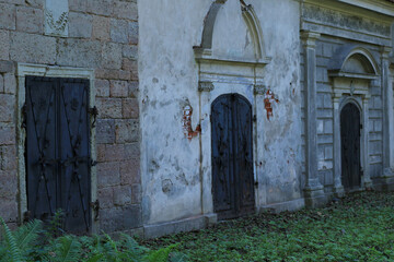 old cemetery with ancient crypts