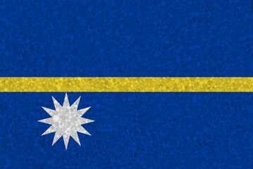 Flag of Nauru on styrofoam texture. national flag painted on the surface of plastic foam