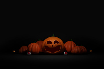 happy halloween day banner backgroun for greeting card, banner, poster, blog, article, social media, marketing. 3D illustration