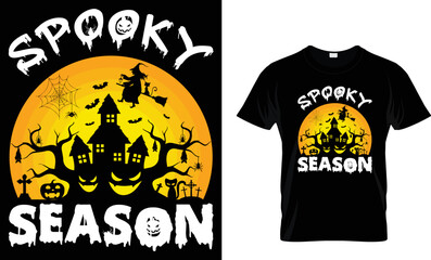 spooky
 season
 Halloween
 t shirt design
 template
