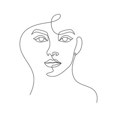One line-art woman linear drawing