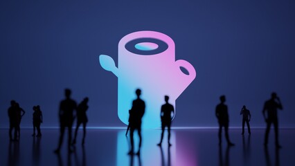 3d rendering people in front of symbol of log on background