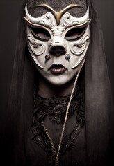 Creepy masquerade mask, Spooky costume