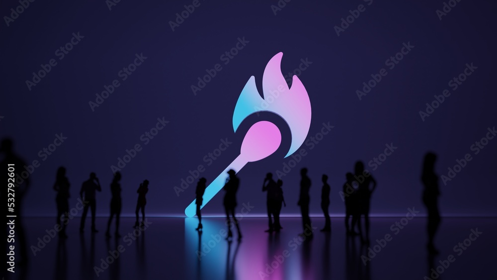 Canvas Prints 3d rendering people in front of symbol of matches on background