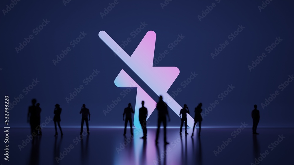 Aufkleber 3d rendering people in front of symbol of no flash camera on background
