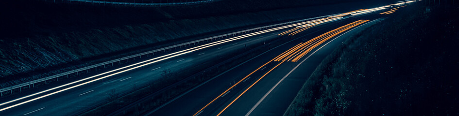 lights of cars with night. long exposure