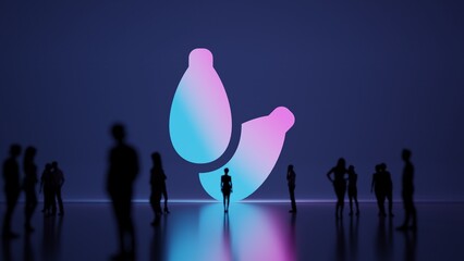 3d rendering people in front of symbol of sesame on background
