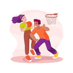 Basketball isolated cartoon vector illustration.