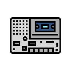 tape player retro gadget color icon vector. tape player retro gadget sign. isolated symbol illustration