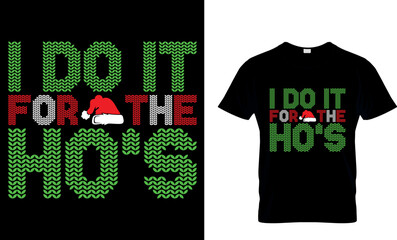 christmas typography T shirt design with editable vector graphic. Perfect for print items and bags, posters, cards. isolated on black background.