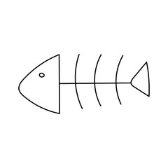 Hand drawn vector illustration of fish skeleton