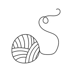 Hand drawn illustration of ball of yarn