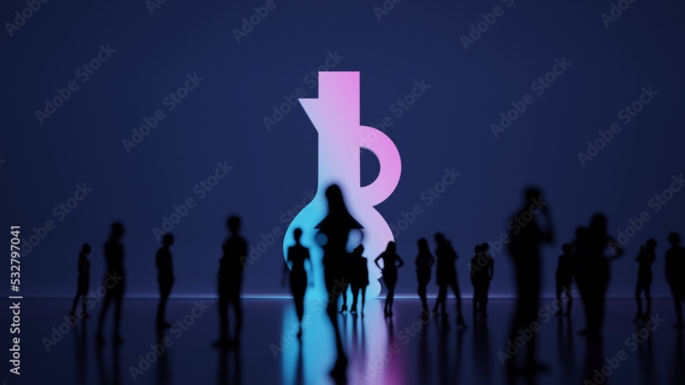 Poster 3d rendering people in front of symbol of vinegar on background
