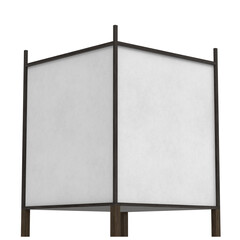 3D rendering illustration of a Japanese table lamp