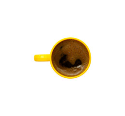Top view of cup of coffee transparent background png