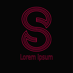 Fototapeta premium logo design template with letter S in abstract style, perfect for product initials or names