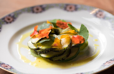 Stacked zucchini salad