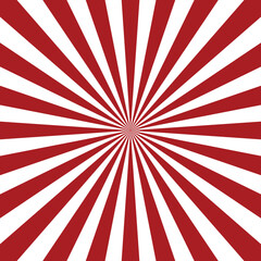 Red and white sunburst background with rays.Sun Rays or sunbeam.Radiating lines.Red star burst.Wallpaper or pattern.Abstract texture for banner.Japan style.Flat design.Vector illustration.